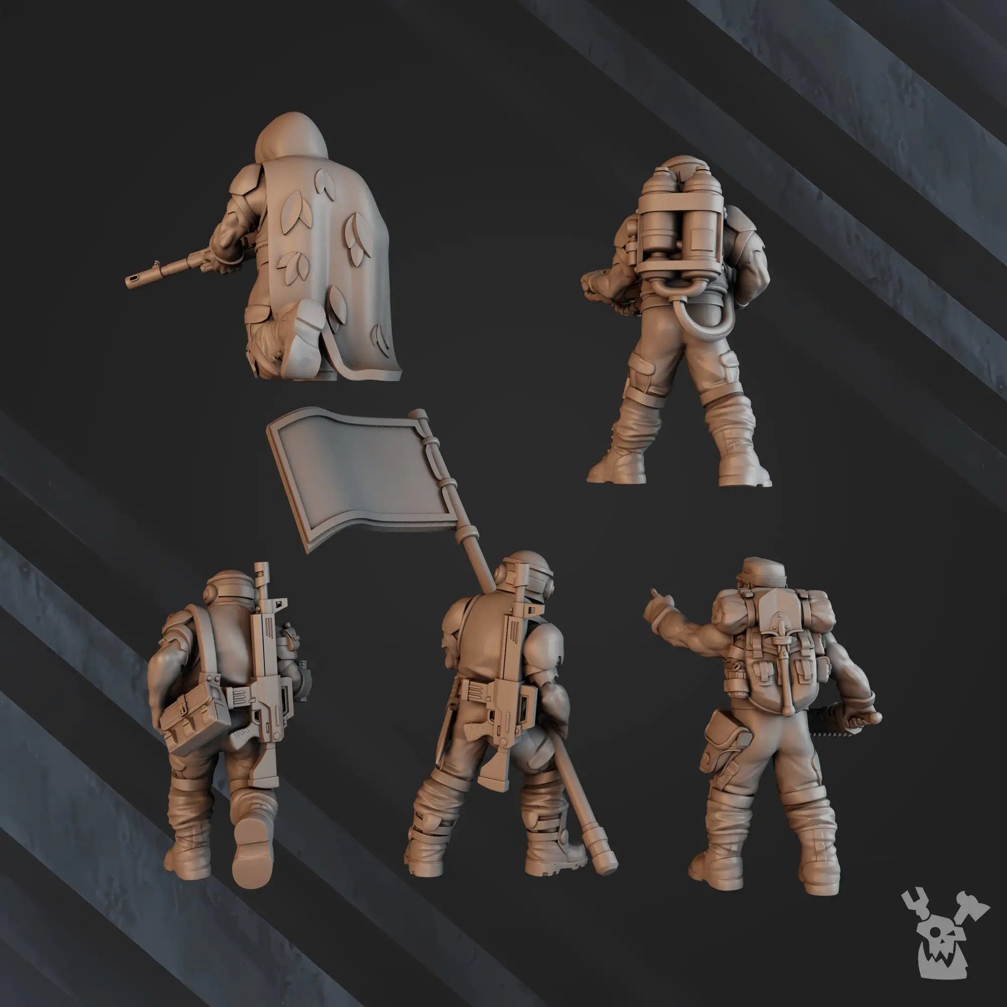 3D printed Green Hell Lead Detachment model by DakkaDakka Miniatures, detailed miniature figure for tabletop gaming.