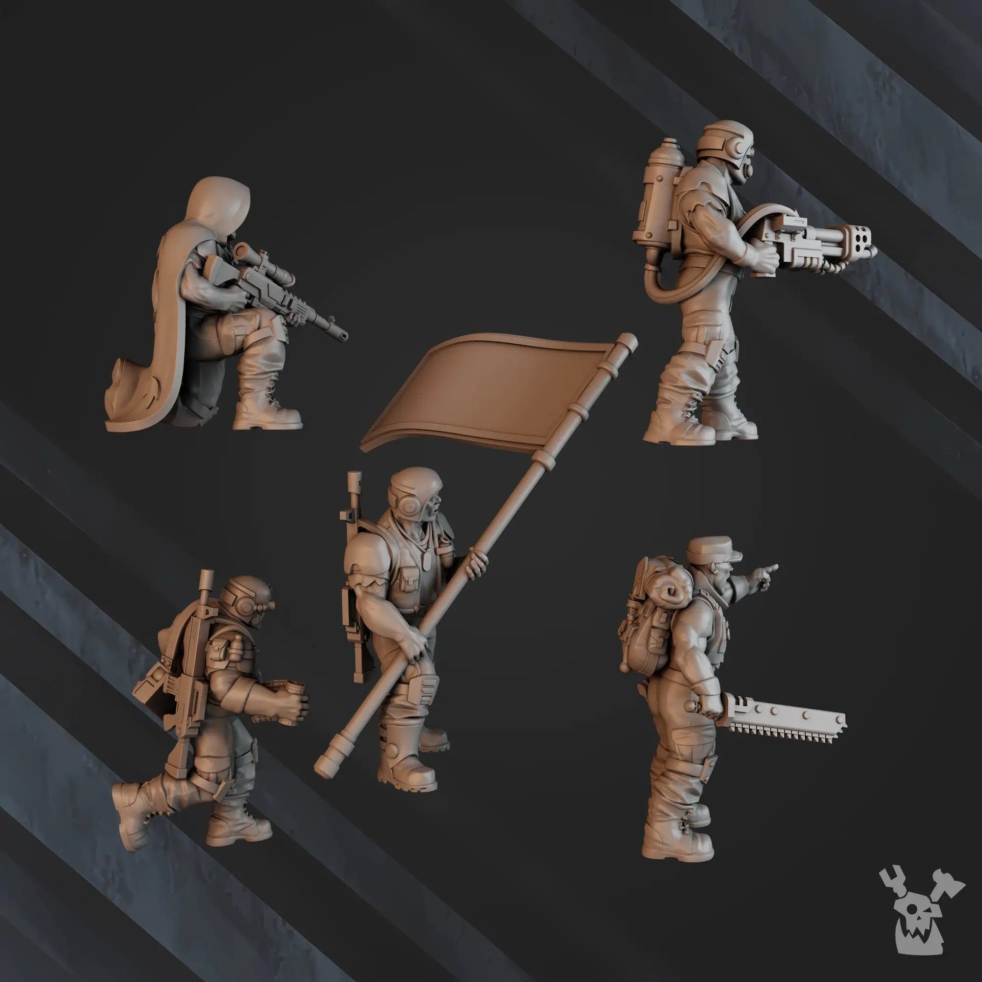 3D printed green Hell Lead Detachment model by Last Hope Miniatures, detailed miniature figure from DakkaDakka Miniatures collection.