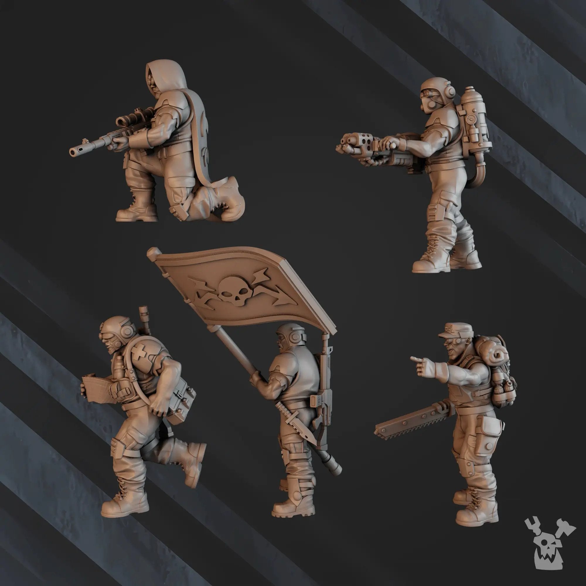 3D printed Green Hell Lead Detachment model by DakkaDakka Miniatures, shown with detailed green-painted miniature figure.