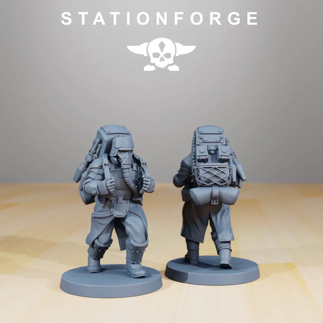 3D printed GrimGuard Anti-Armor Squad model by Last Hope Miniatures, featuring detailed miniatures with armored figures for tabletop gaming.