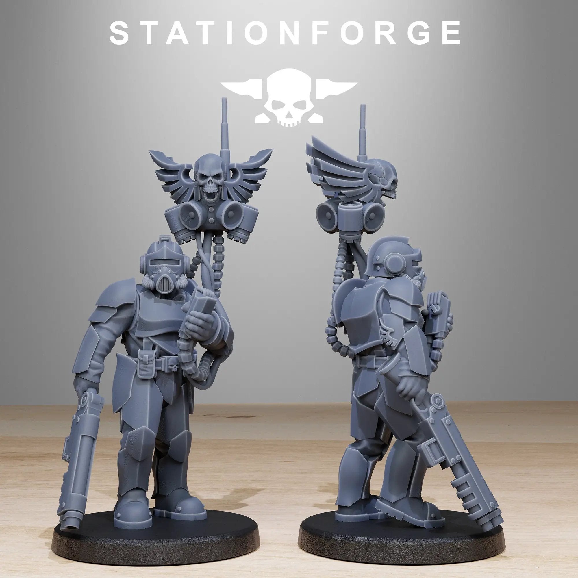 3D printed GrimGuard Enforcers model by Last Hope Miniatures from StationForge Miniatures, showcasing detailed enforcer figures.