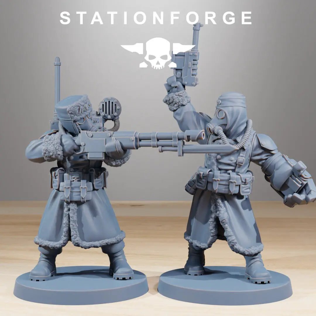 3D printed GrimGuard Frostwatch model by StationForge Miniatures, designed for Last Hope Miniatures tabletop gaming.