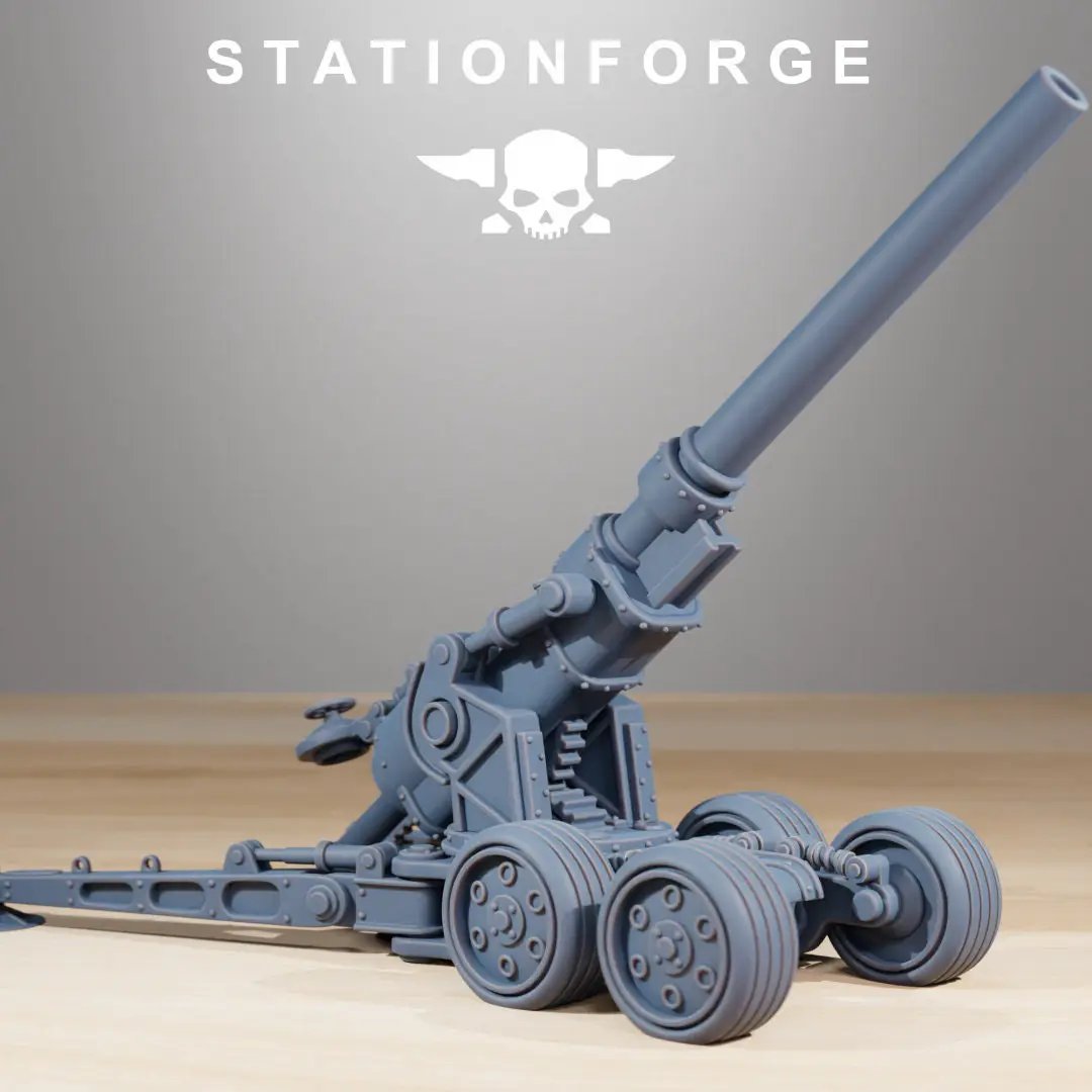 3D printed GrimGuard Heavy Artillery model by Last Hope Miniatures, featuring detailed design and large weaponry for tabletop gaming.