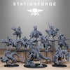 3D printed GrimGuard Jungle Raptors model by Last Hope Miniatures, featuring detailed dinosaur figures in a jungle setting.