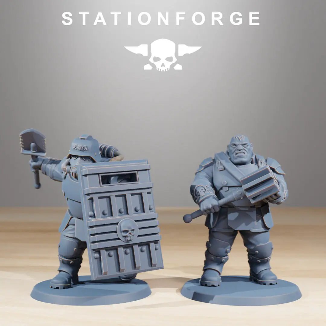 Ten 3D printed GrimGuard Mutants model figures by Last Hope Miniatures, designed for tabletop gaming from StationForge Miniatures.