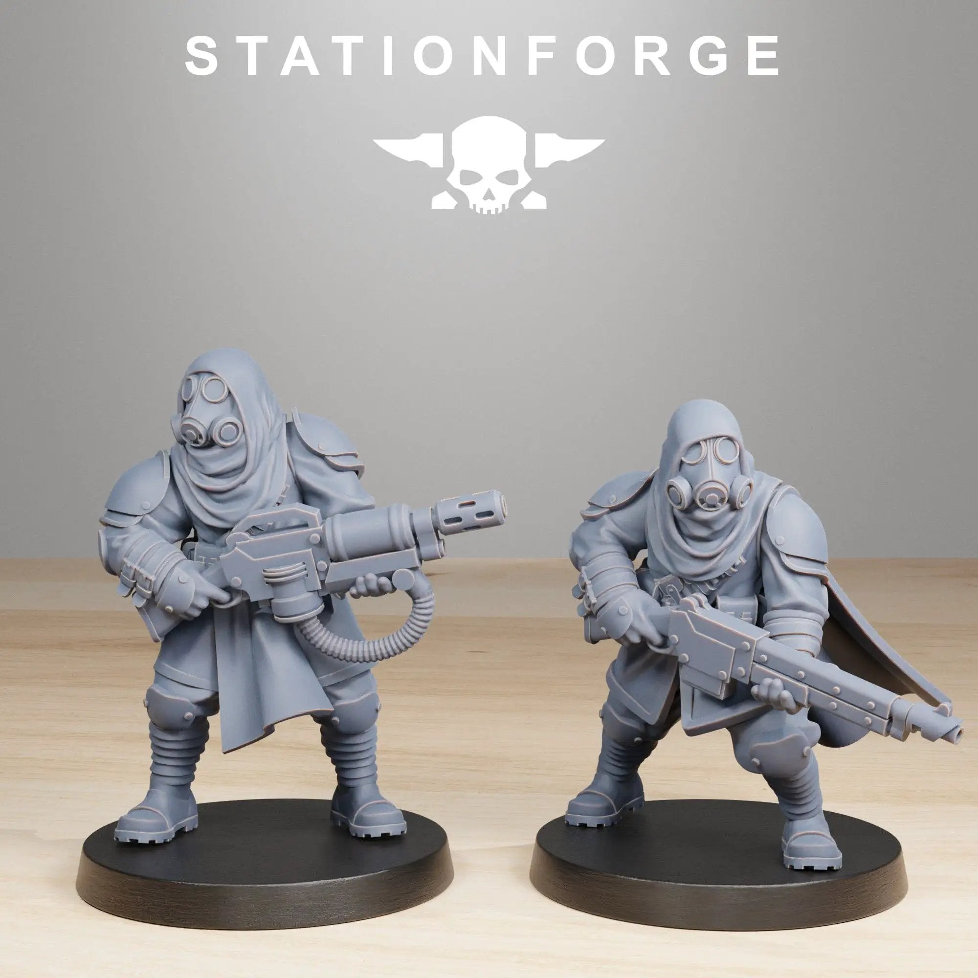 3D printed GrimGuard Scorchers model by Last Hope Miniatures, featuring detailed fiery armor and dynamic stance for tabletop gaming.