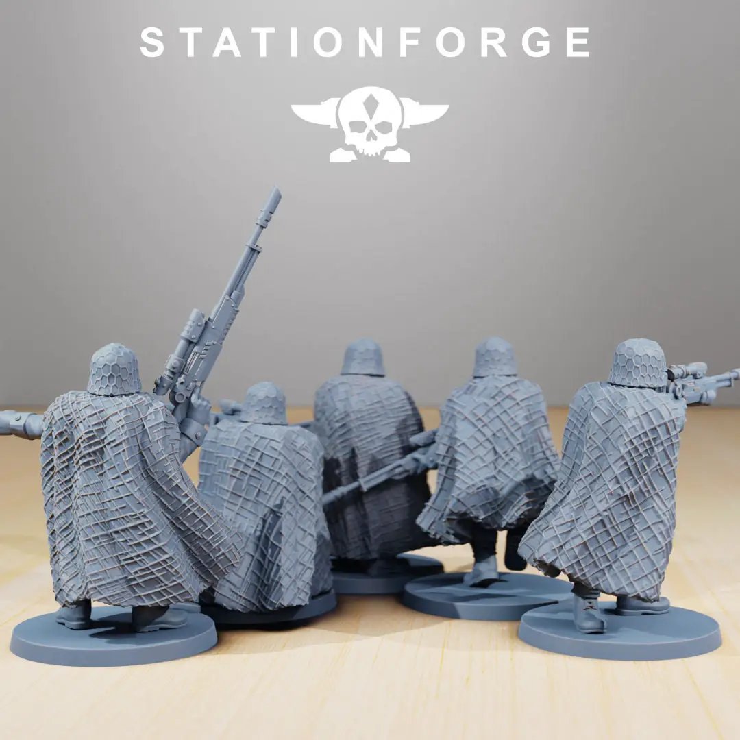3D printed GrimGuard Snipers model by Last Hope Miniatures, featuring detailed miniature figures for tabletop gaming.