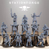 3D printed GrimGuard Vexillatio model by Last Hope Miniatures, StationForge Miniatures, showing detailed miniature figures in monochrome.