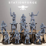3D printed GrimGuard Vexillatio model by Last Hope Miniatures, StationForge Miniatures, showing detailed miniature figures in monochrome.