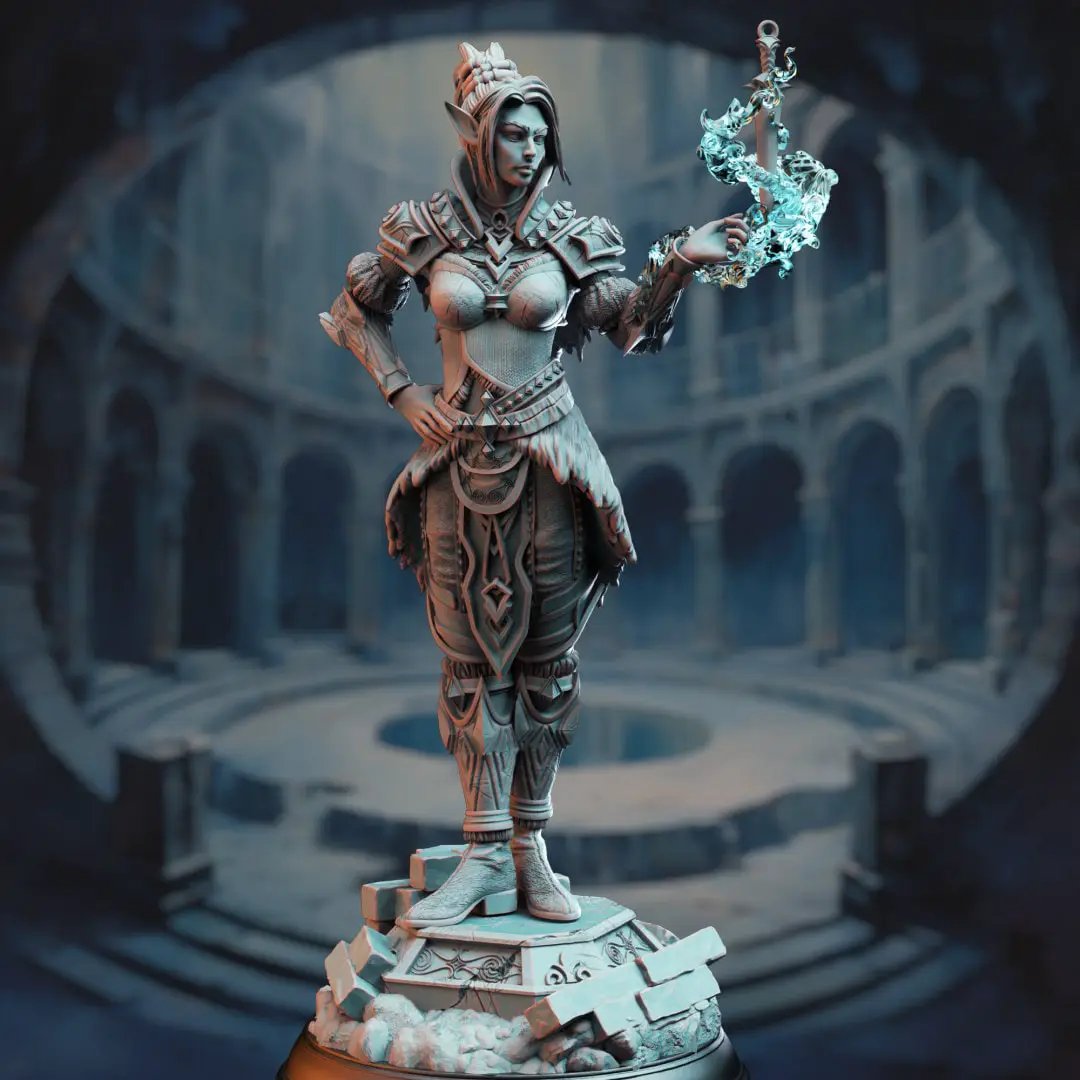3D printed Half Elf Soulknight Rogue Agent model by Last Hope Miniatures, featuring intricate armor and stealthy pose.