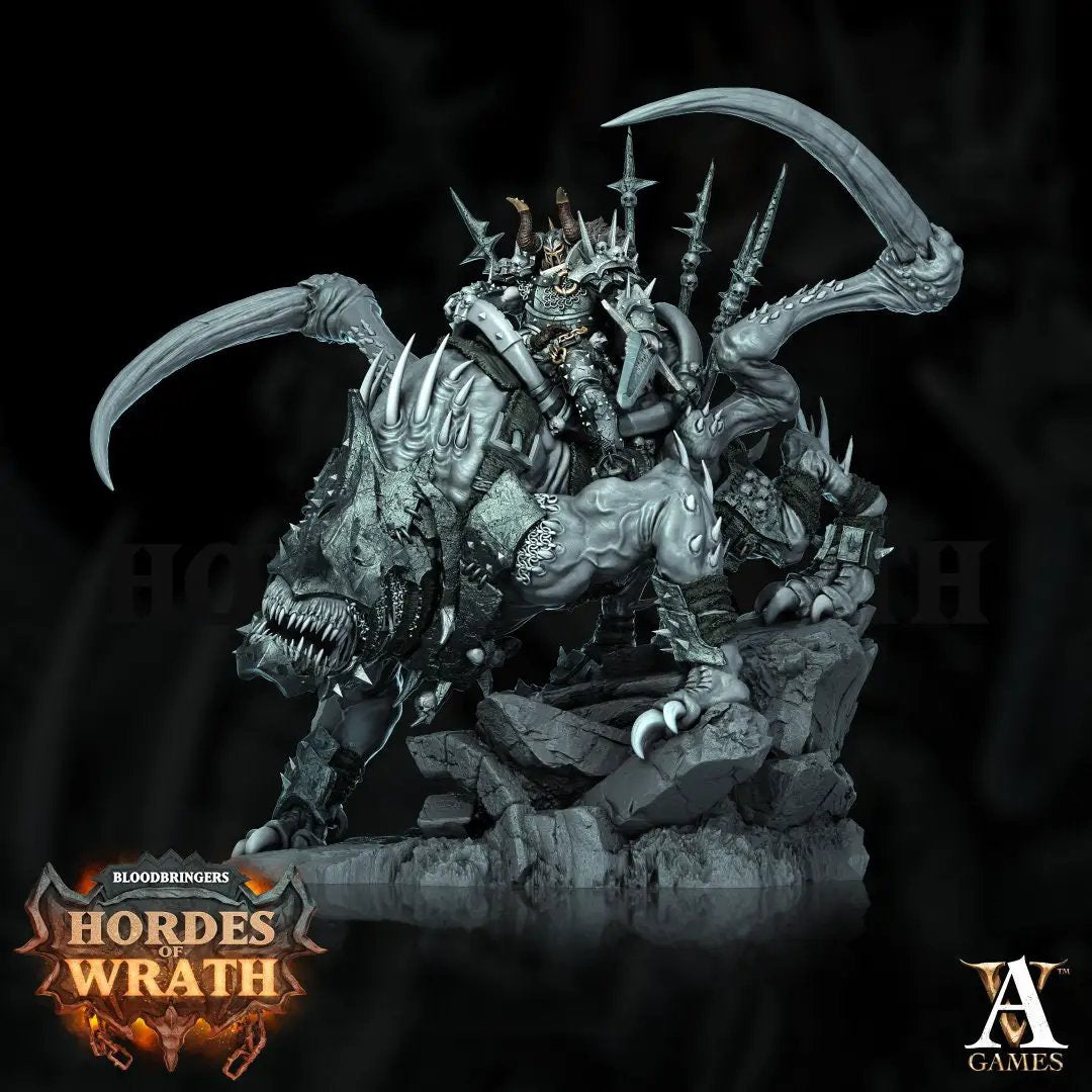 3D printed Harbinger of Gorkal model by Last Hope Miniatures, featuring detailed armor and menacing stance from Archvillain Games.