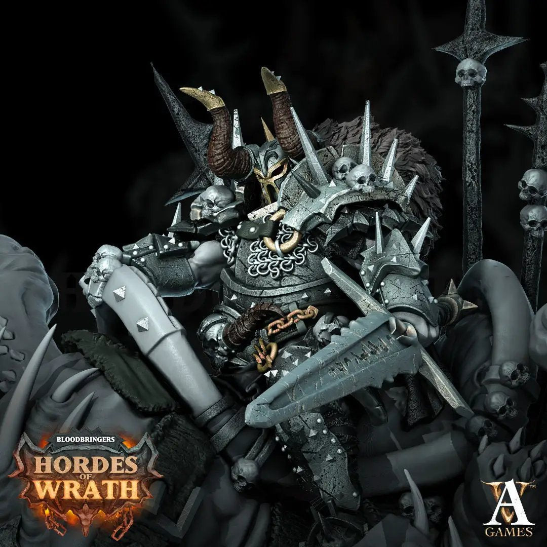 3D printed Harbinger of Gorkal model by Last Hope Miniatures, detailed fantasy figure with intricate armor and weaponry.
