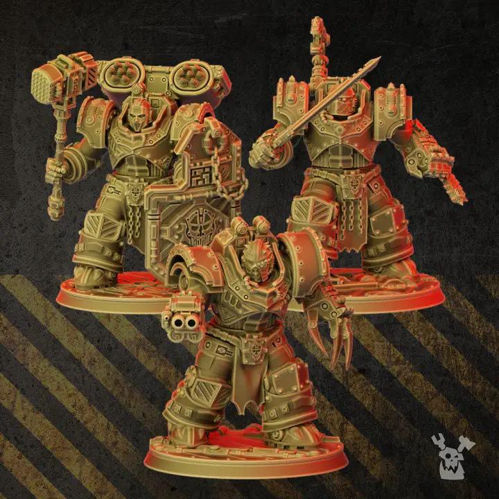 3D printed Heavy Metal Armor Brothers model by Last Hope Miniatures, featuring detailed armored figures for tabletop gaming.
