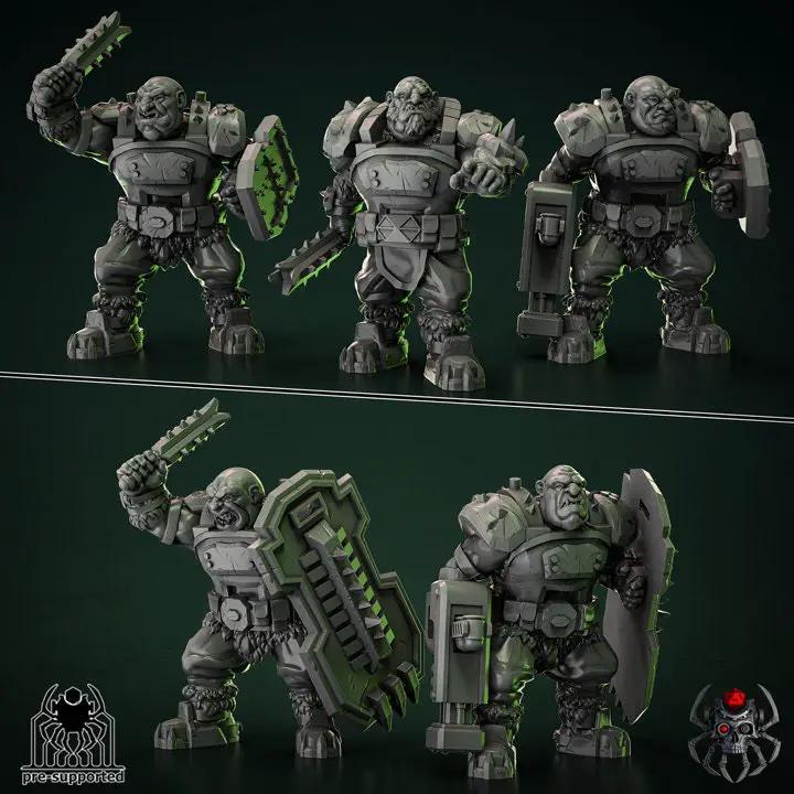 3D printed Heavy Ogre Squad model by Last Hope Miniatures, featuring detailed ogre figures with armor and weapons for tabletop gaming.