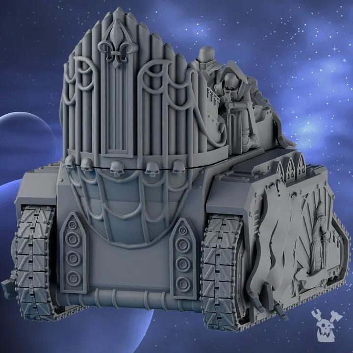 3D printed Heavy Preacher Tank model by DakkaDakka Miniatures, detailed miniature figurine with intricate design by Last Hope Miniatures.