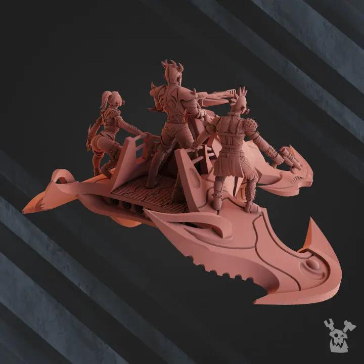 3D printed model of Heavy Turbo Bike by DakkaDakka, detailed miniature from Last Hope Miniatures with intricate design and mechanical features.