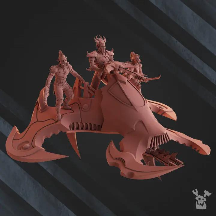 3D printed Heavy Turbo Bike model by Last Hope Miniatures, detailed, futuristic motorcycle for tabletop gaming and display.