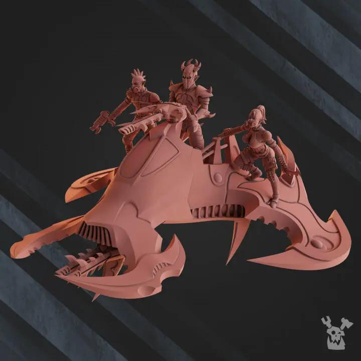 3D printed Heavy Turbo Bike model by Last Hope Miniatures, detailed design with rugged, futuristic motorcycle features for tabletop gaming.