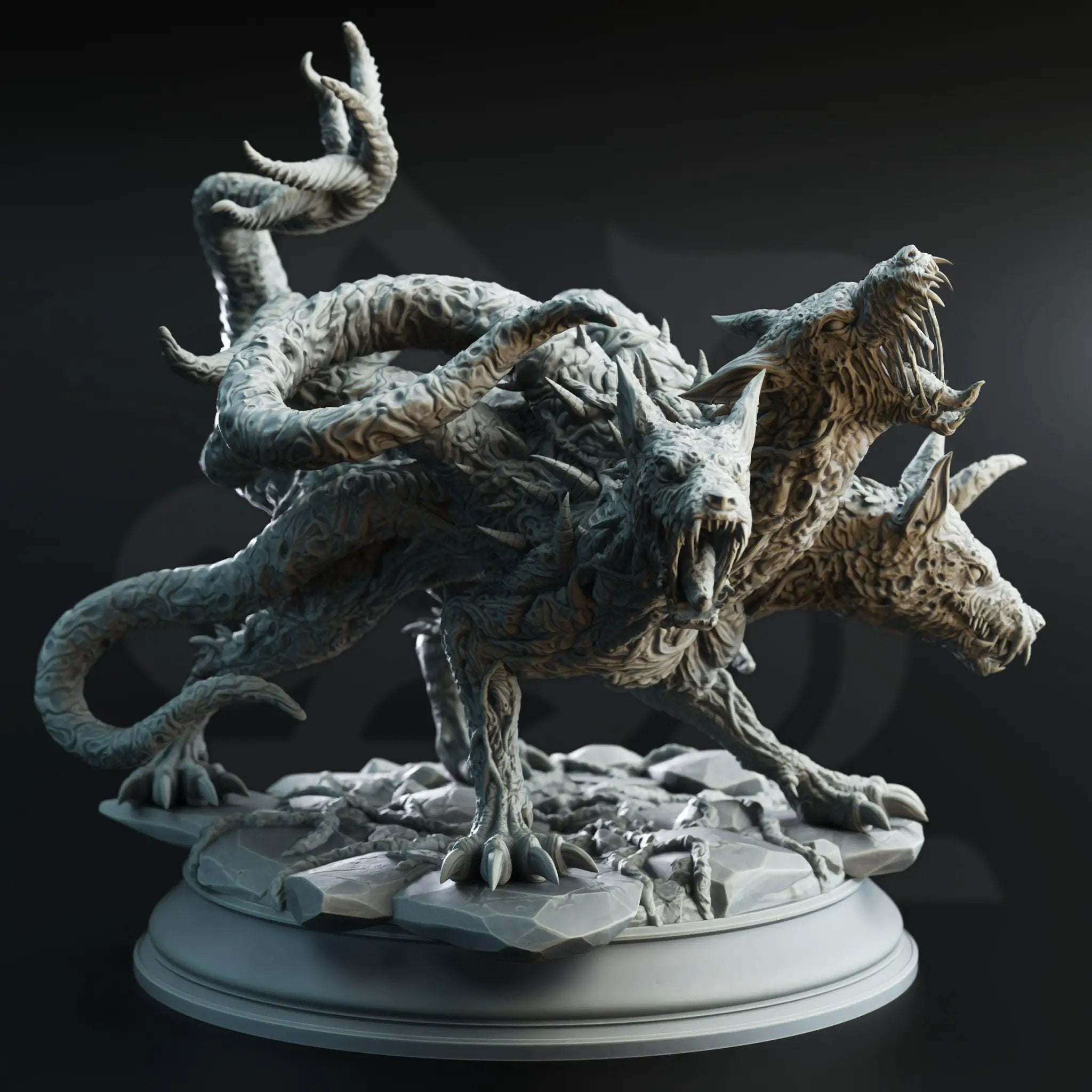 3D printed Hellhound Aberration model by Last Hope Miniatures, detailed dark fantasy creature with textured skin and menacing stance.