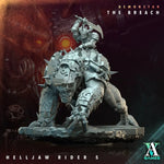 3D printed Helljaw Rider model by Last Hope Miniatures for Archvillain Games, showing detailed sculpt of a fantasy creature.
