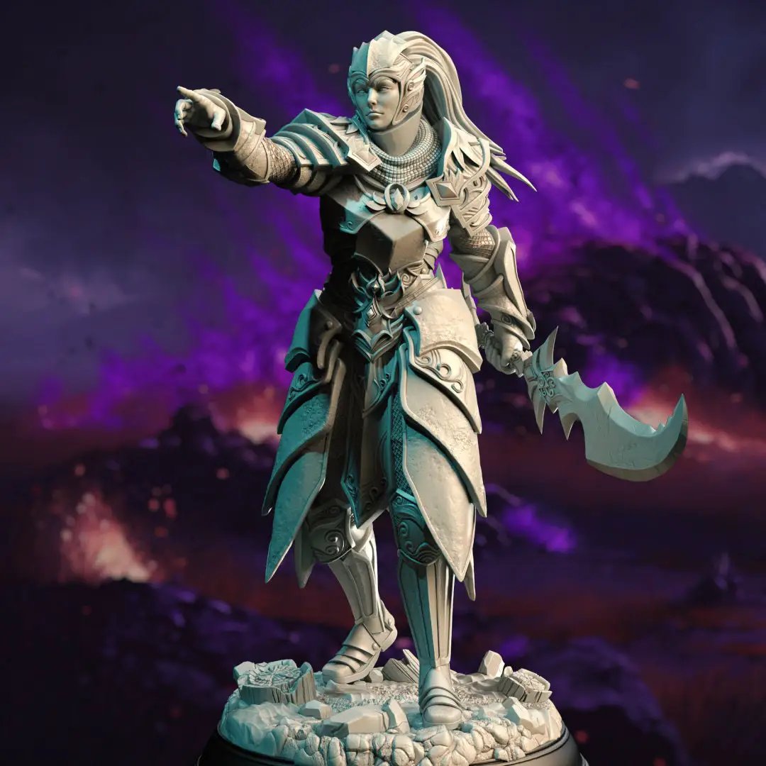 3D printed High Elf Commander model by Last Hope Miniatures, detailed fantasy elf figure from DM Stash collection.