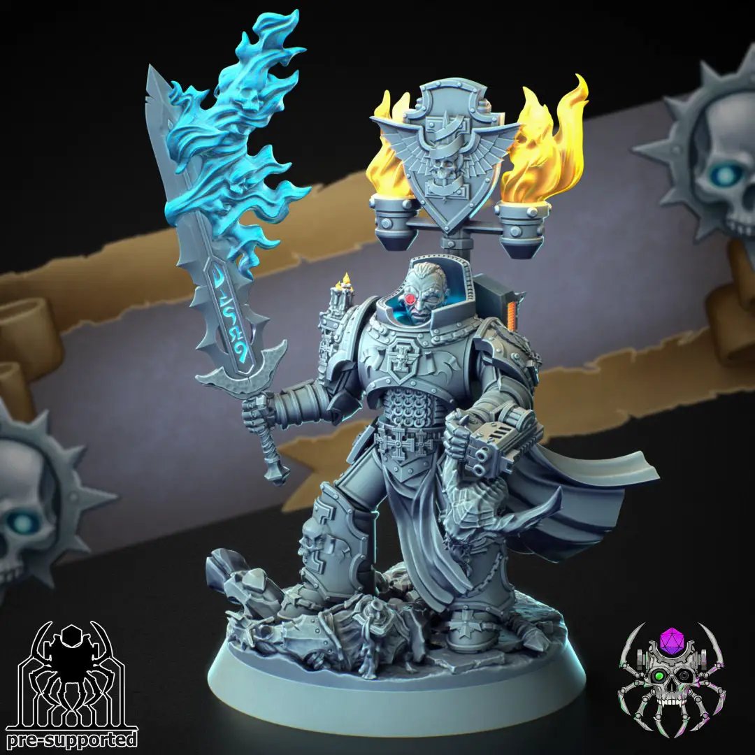 3D printed High Warden of Demon Hunters model by Last Hope Miniatures, detailed miniature figure for tabletop gaming.