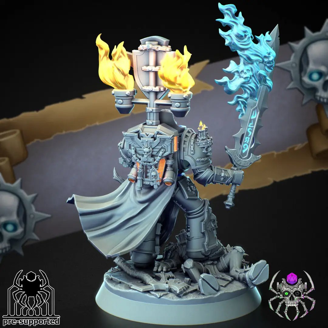 3D printed Demon Hunter model by Last Hope Miniatures, High Warden of Demon Hunters, detailed miniature figure from EightLegsMiniatures