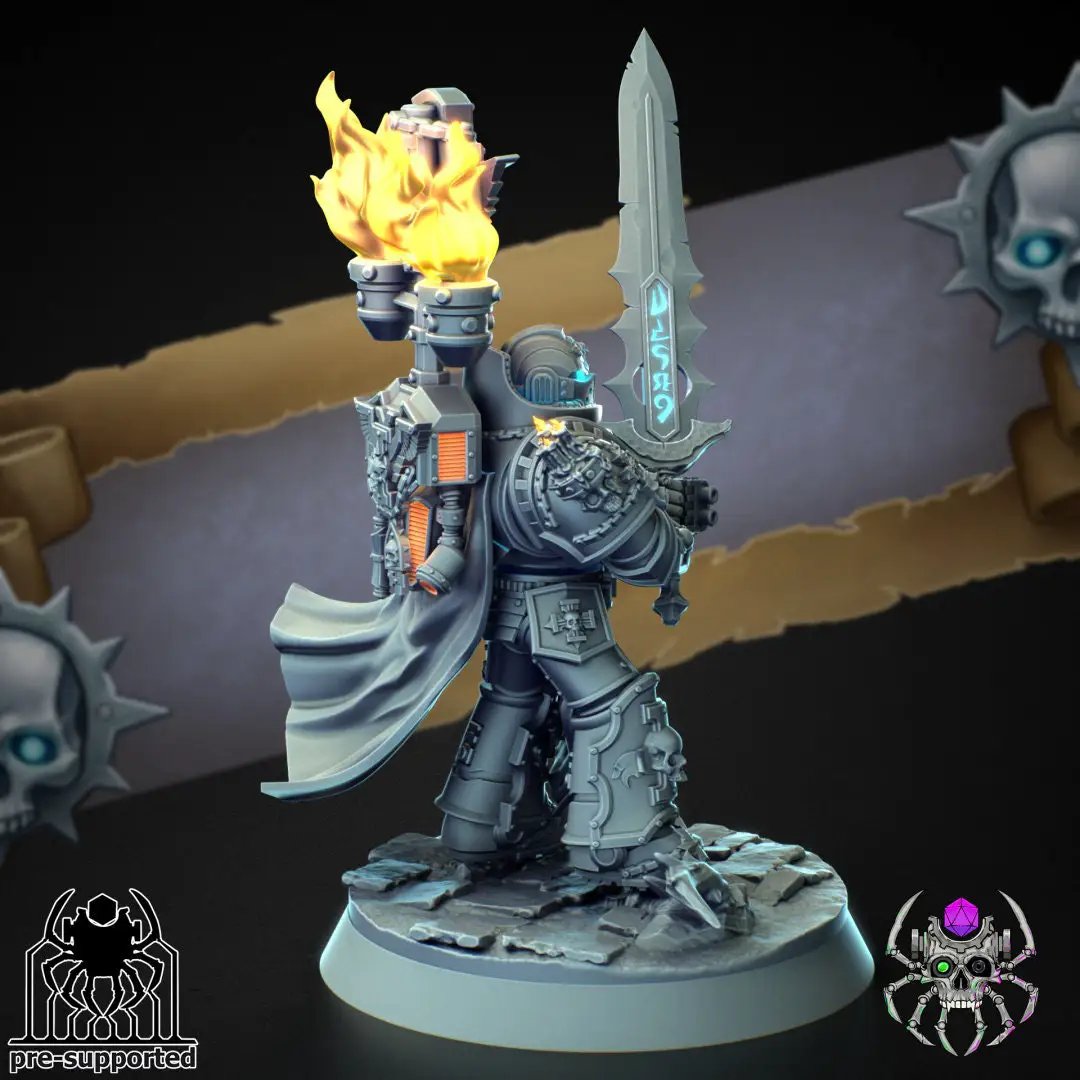 3D printed Demon Hunters High Warden model by Last Hope Miniatures, detailed miniature figure for tabletop gaming.