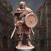 3D printed human fighter model by DM Stash from Last Hope Miniatures, detailed miniature figure with armor and weaponry.