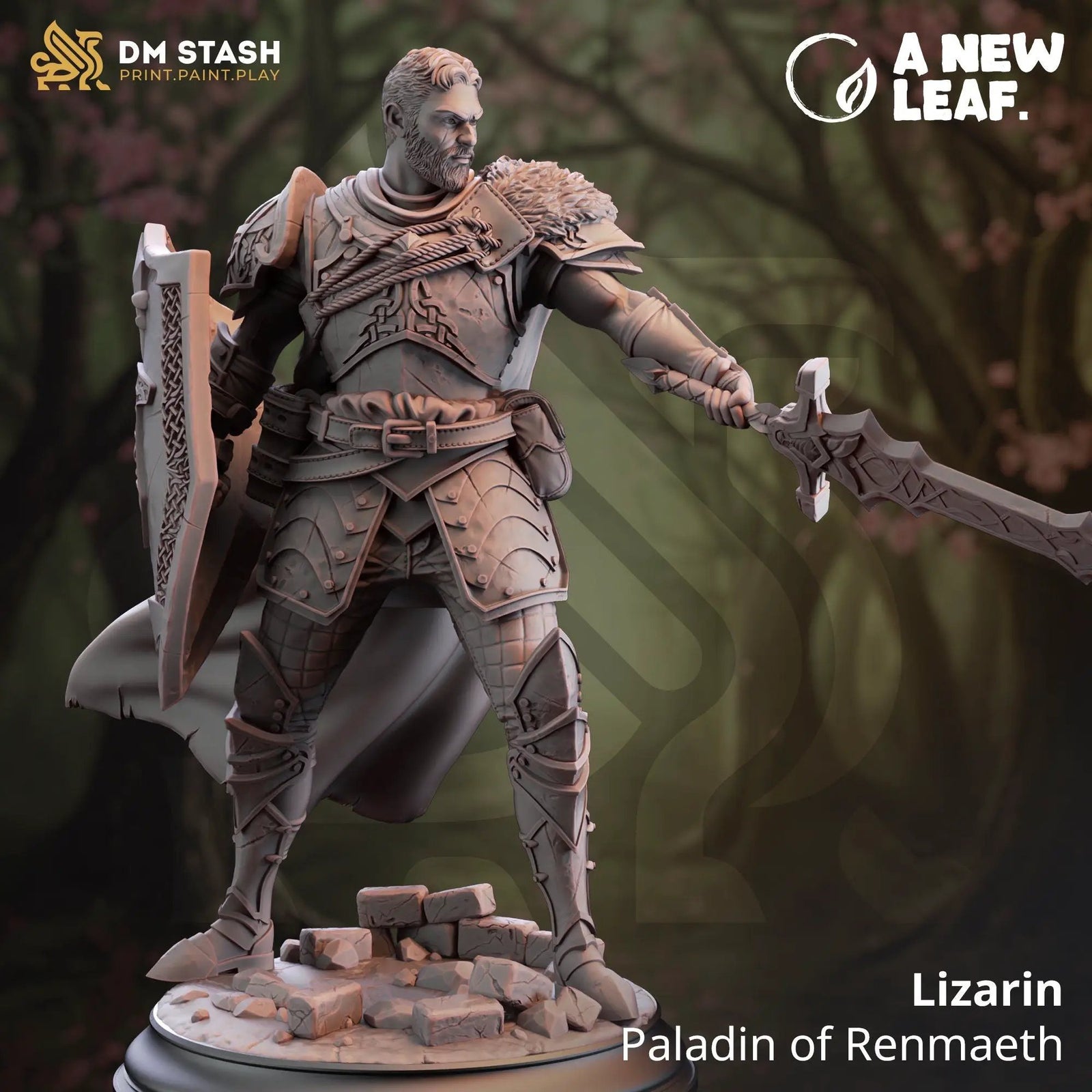 3D printed Human Paladin model by Last Hope Miniatures from DM Stash, featuring detailed armor and heroic stance.
