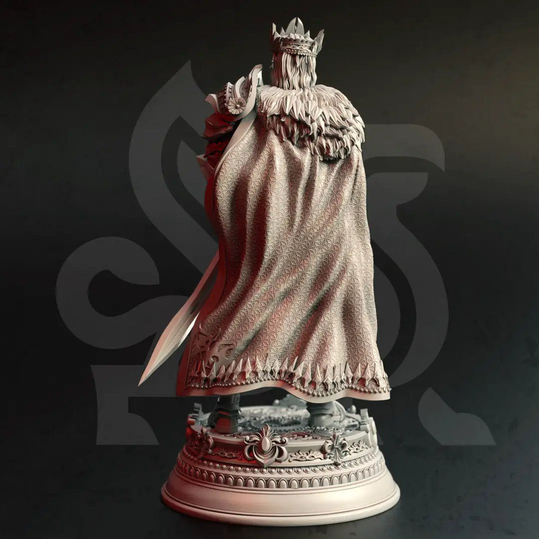 3D printed human warrior king model by Last Hope Miniatures, detailed fantasy figure with armor and regal stance.