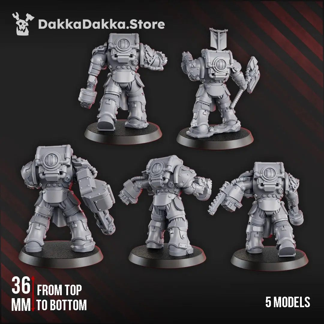 Set of five 3D printed Ignisaurus Clan Destroyer models by Last Hope Miniatures for tabletop gaming, featuring detailed dinosaur designs.