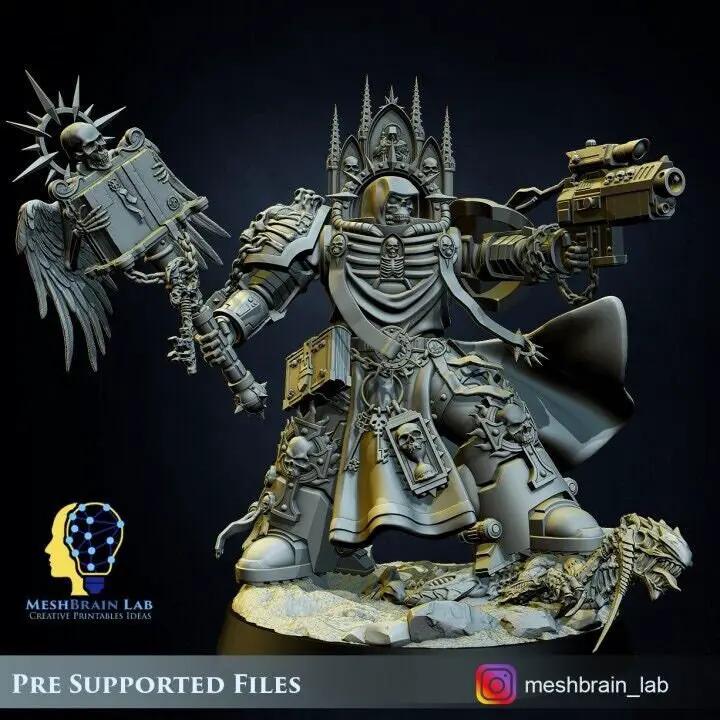 3D printed Imperial Marine Custos Dogmatis model by Meshbrain Labs, detailed miniature military figure from Last Hope Miniatures.
