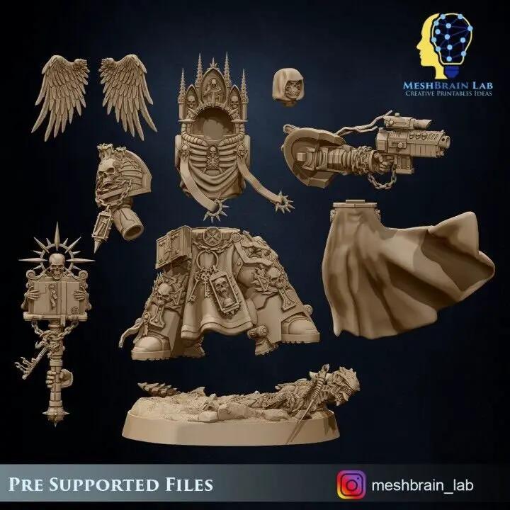 3D printed Imperial Marine Custos Dogmatis model by Last Hope Miniatures, showcasing detailed armor and weaponry for tabletop gaming.