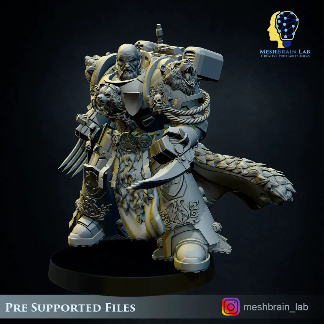 3D printed Imperial Marine Master of the Order Beasts model by Last Hope Miniatures, featuring detailed armor and beastly elements.