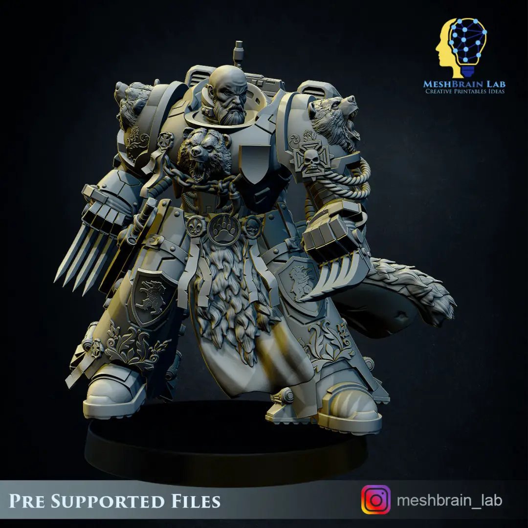 3D printed Imperial Marine Master of the Order Beast model by Last Hope Miniatures, featuring detailed armor and weaponry.