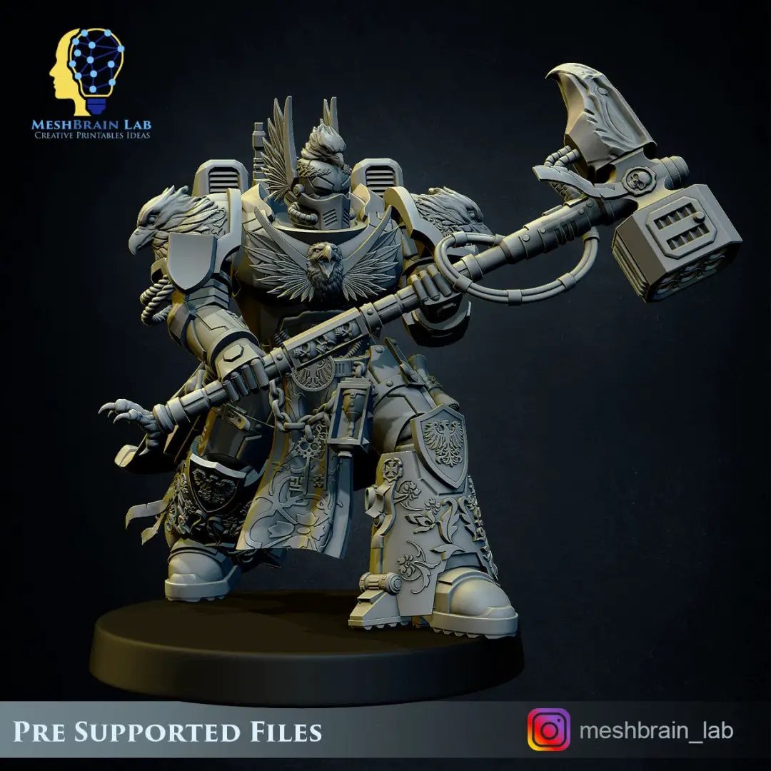 3D printed Imperial Marine Master of the Order of Heaven model by Last Hope Miniatures, detailed sci-fi military figurine.
