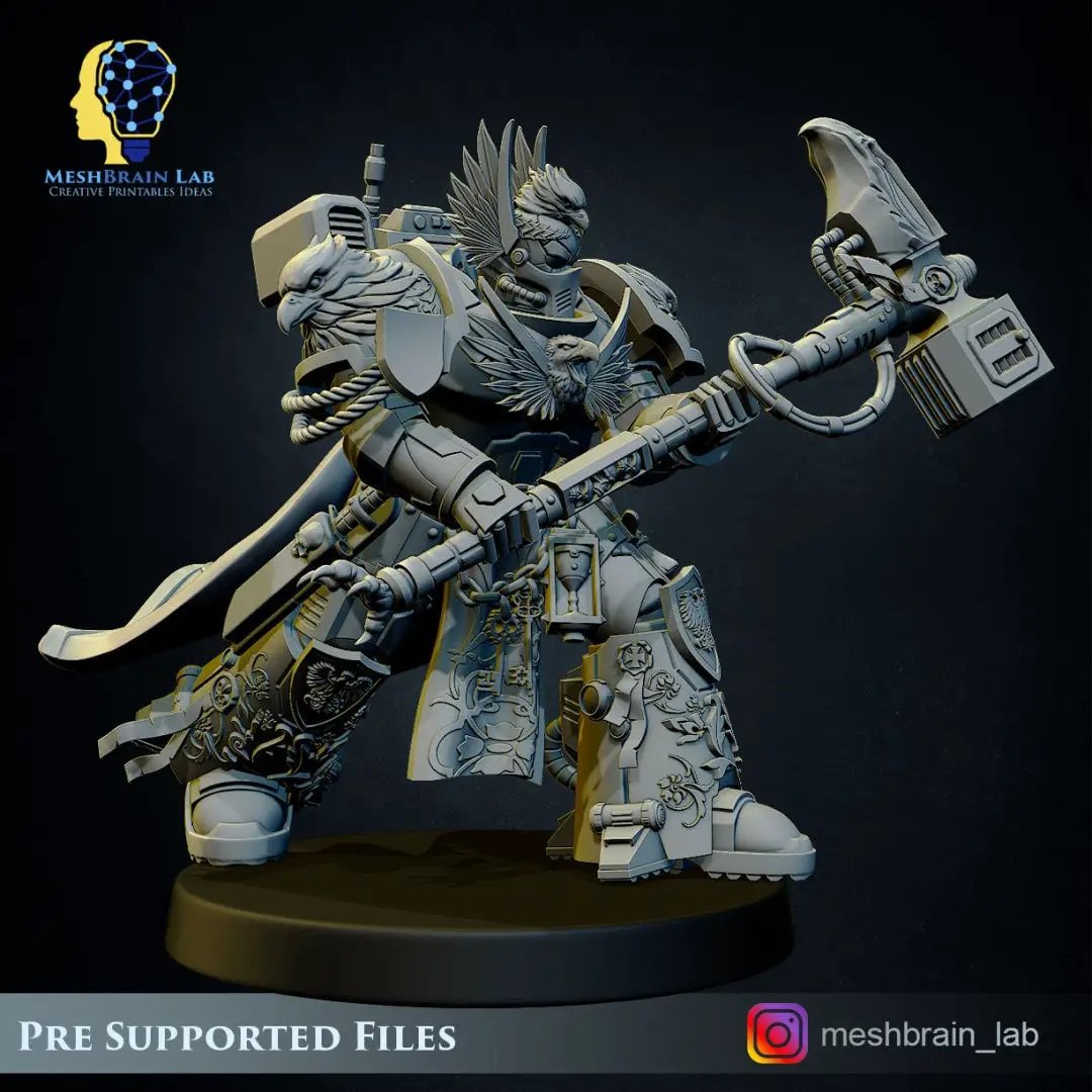 3D printed Imperial Marine Master of the Order of Heaven model by Last Hope Miniatures, featuring detailed armor and regal design.