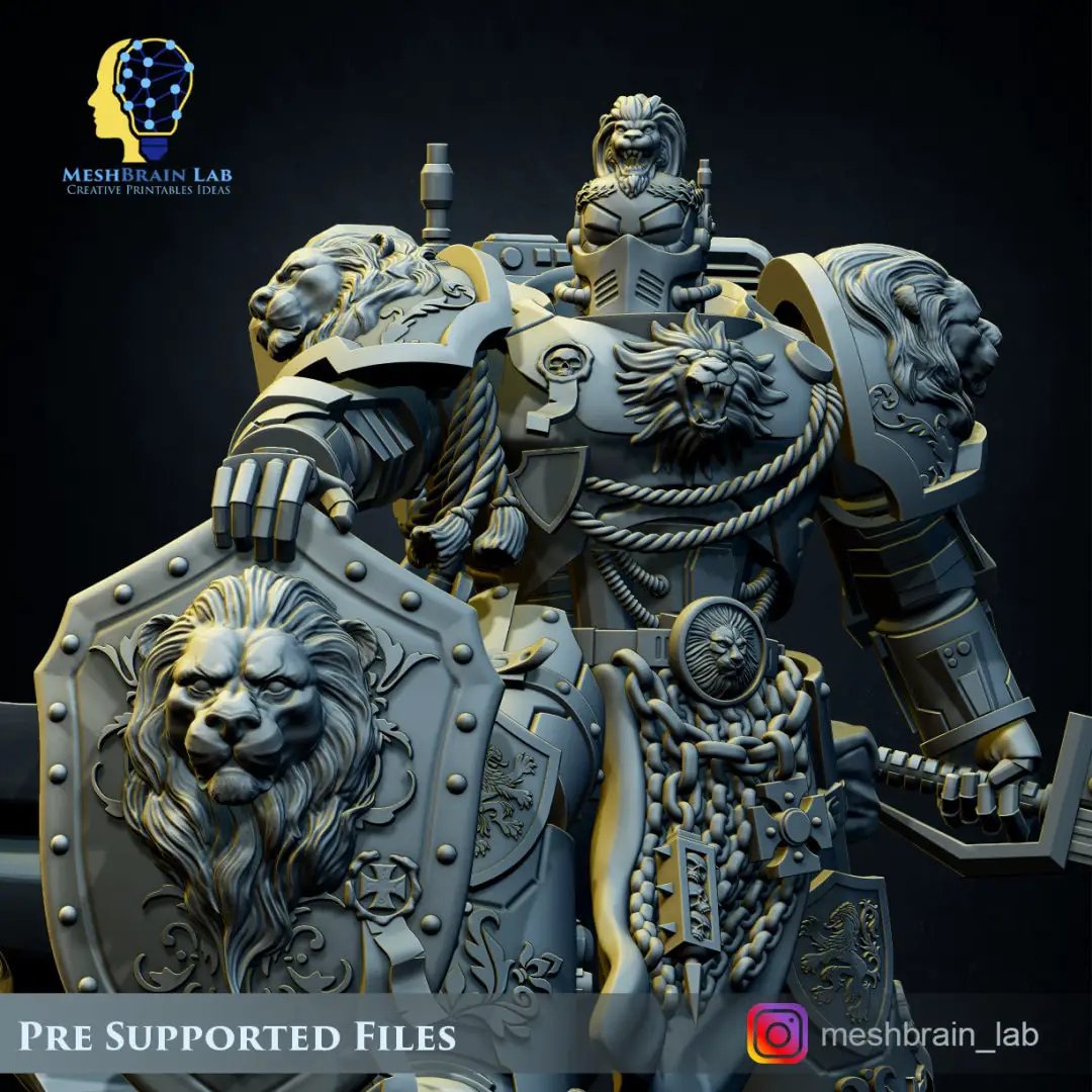 3D printed Imperial Marine Master of the Order of the Lion model by Last Hope Miniatures, detailed sci-fi miniature figure.