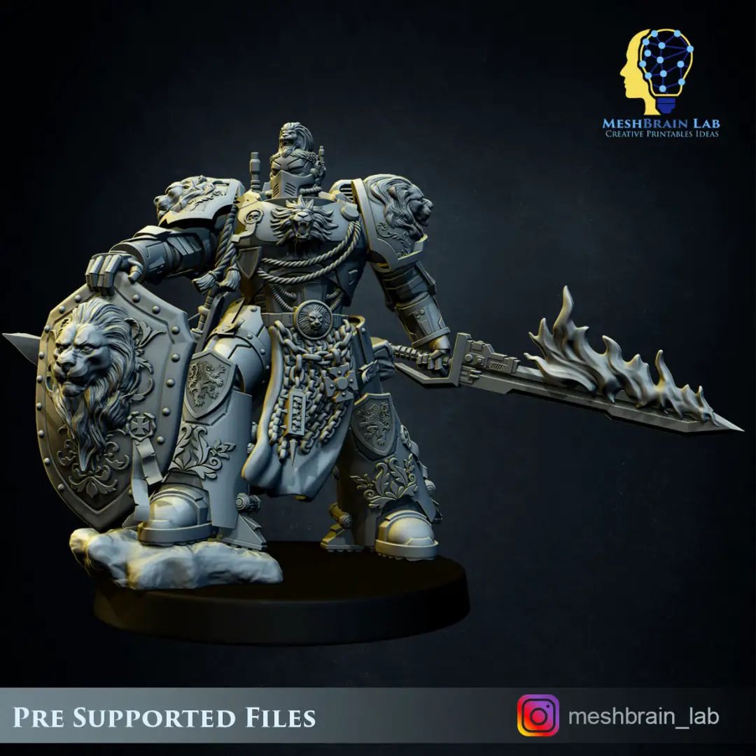 3D printed Imperial Marine Master of the Order of the Lion model by Last Hope Miniatures, detailed military figure with armor and weaponry.