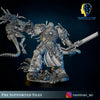 3D printed Imperial Marine model battling Swarm Warrior by Last Hope Miniatures from Meshbrain Labs, detailed sci-fi miniature figure.