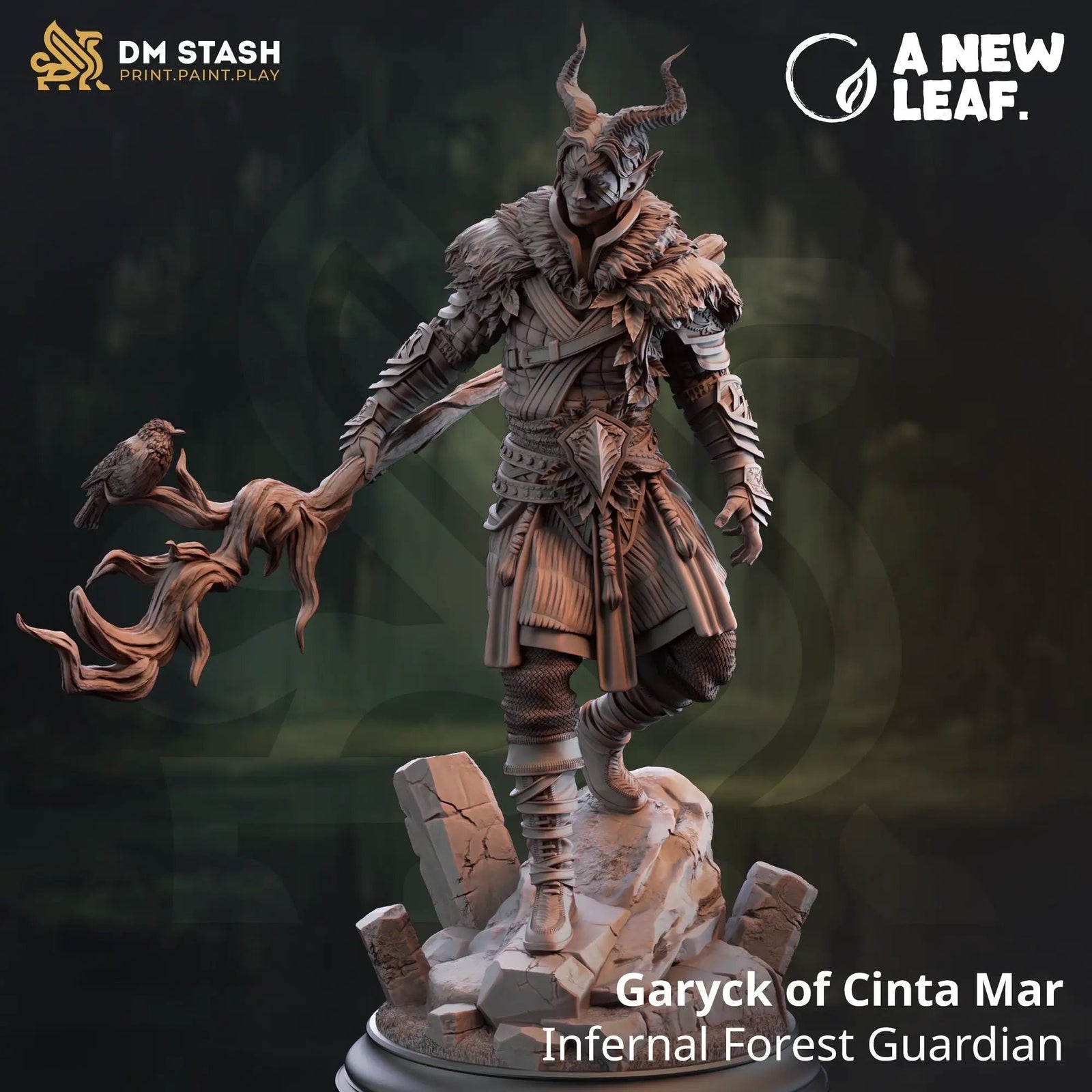 3D printed Infernal Forest Guardian model by Last Hope Miniatures, featuring detailed demonic and forest elements.