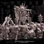 Set of eight 3D printed Iron Orc Regiment models by Avatars of War, miniatures for tabletop gaming by Last Hope Miniatures.