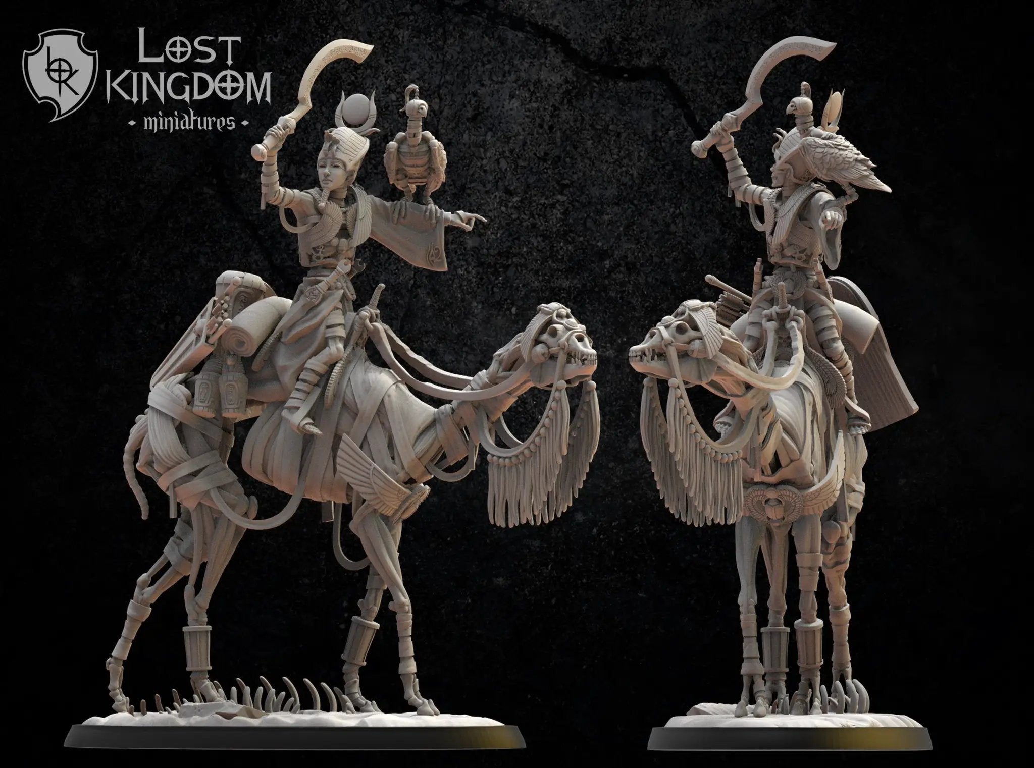 3D printed Khalid the Eternal model by Lost Kingdom Miniatures, detailed fantasy miniature figure from Last Hope Miniatures.