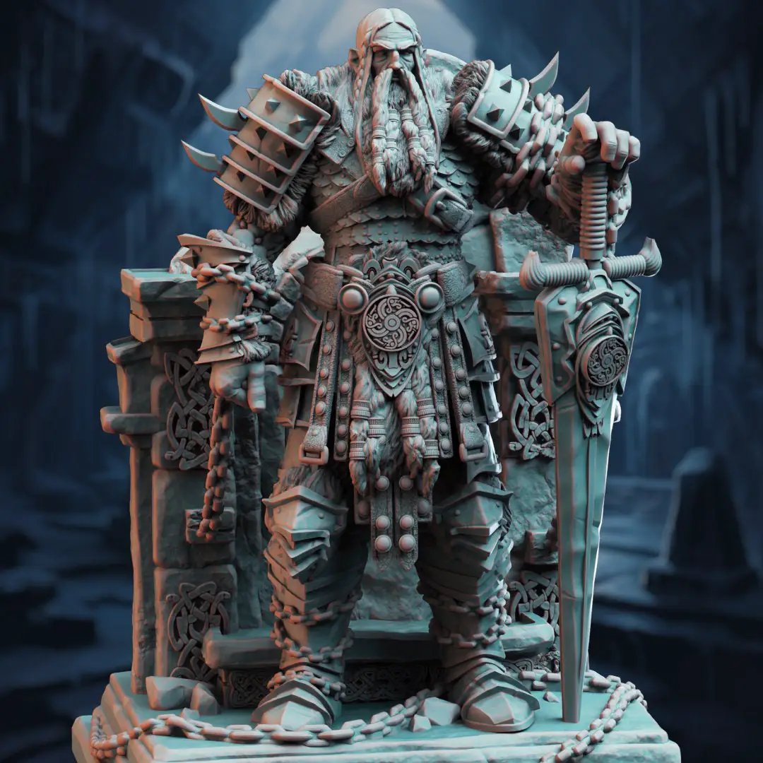3D printed King of the Giants model by Last Hope Miniatures from DM Stash, featuring intricate details and a commanding pose.