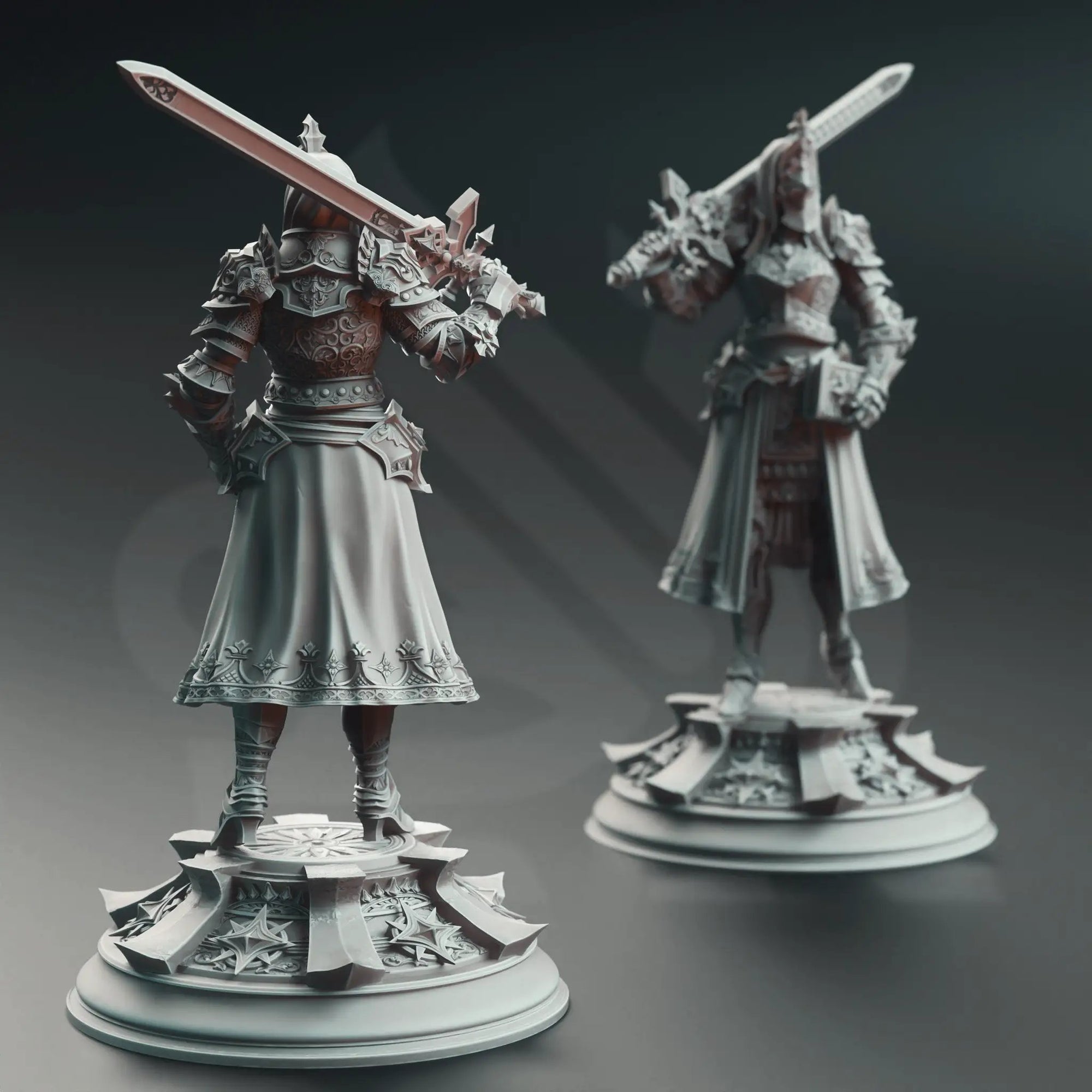 3D printed Knight Inquisitor model by Last Hope Miniatures, detailed medieval-style miniature figure with armor and weapon.