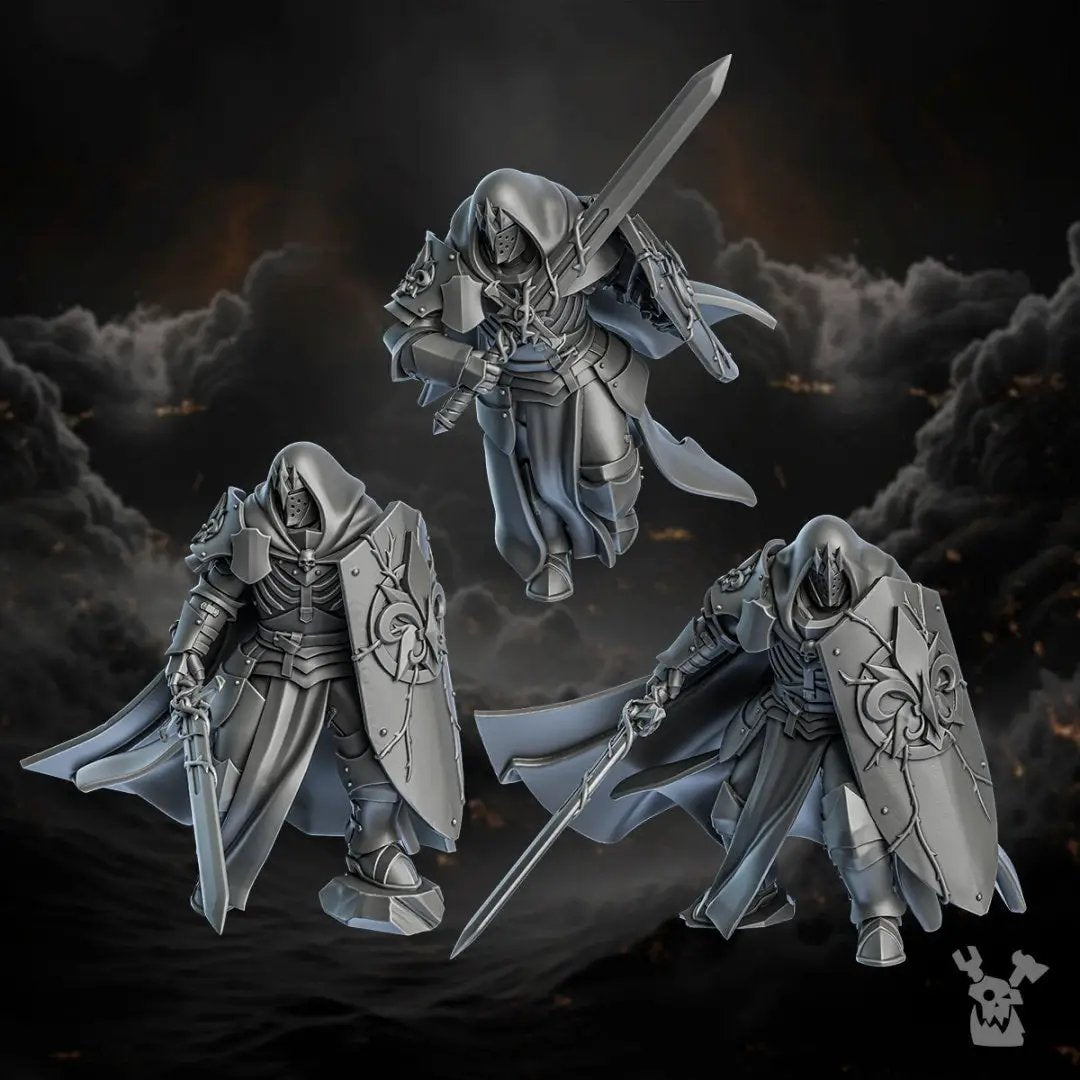 3D printed Knights of the Thorn model by Last Hope Miniatures, featuring detailed medieval knight armor and weaponry.