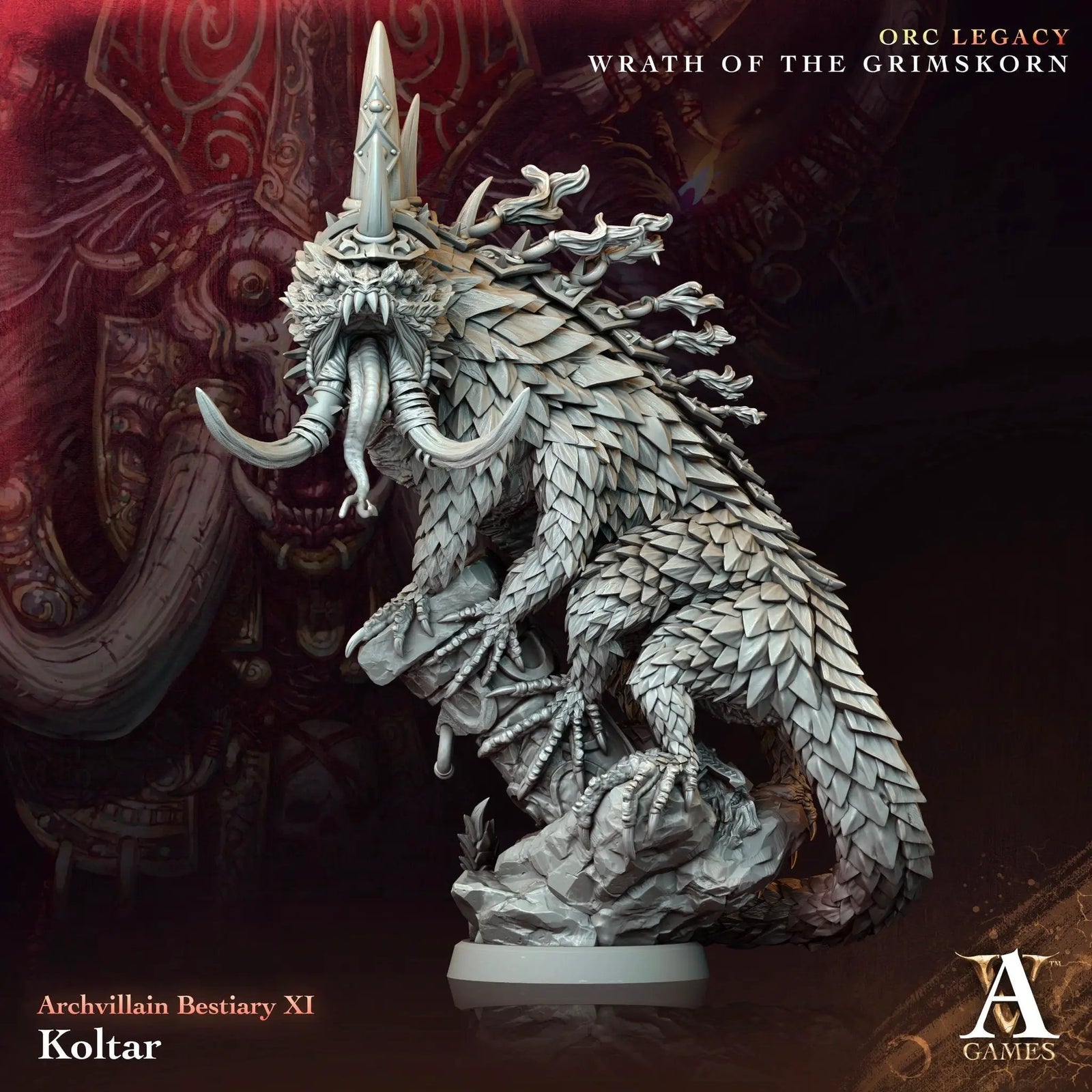 3D printed Koltar model by Last Hope Miniatures for Archvillain Games, showcasing detailed sci-fi character design.