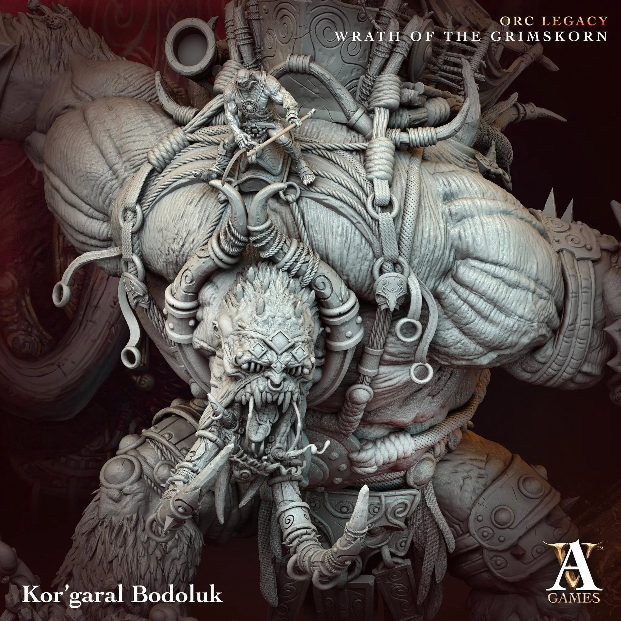 3D printed Kor'Garal Bodoluk model by Last Hope Miniatures for Archvillain Games, featuring detailed fantasy creature design.