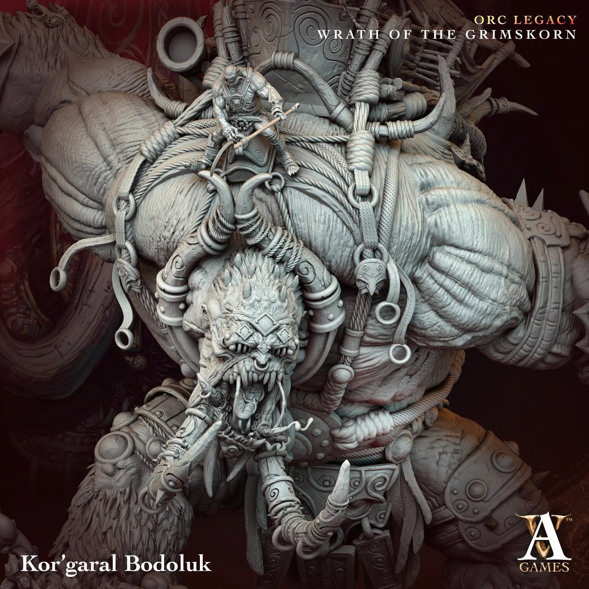 3D printed Kor'Garal Bodoluk model by Last Hope Miniatures for Archvillain Games, featuring detailed fantasy creature design.